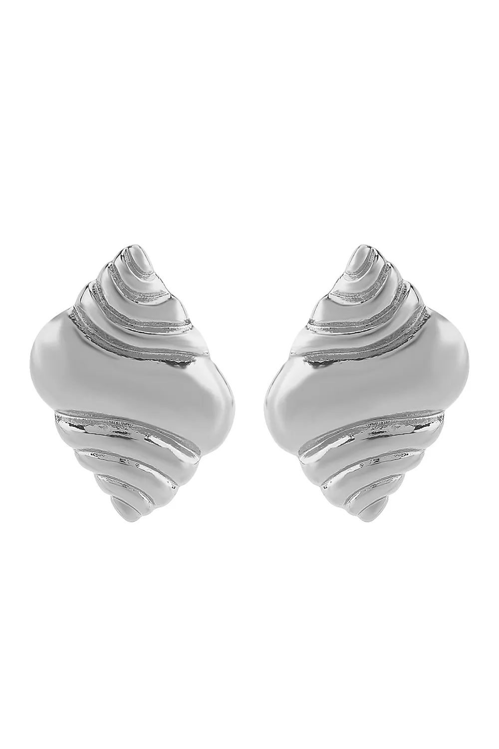 Alloy Conch Design Stud Earrings Rings Necklace Set