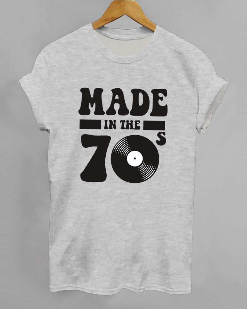 Retro Made In The 70's Print Cotton Short Sleeve Tshirt