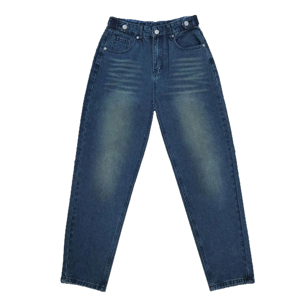 Washed-Blue Retro Flared Denim Jeans