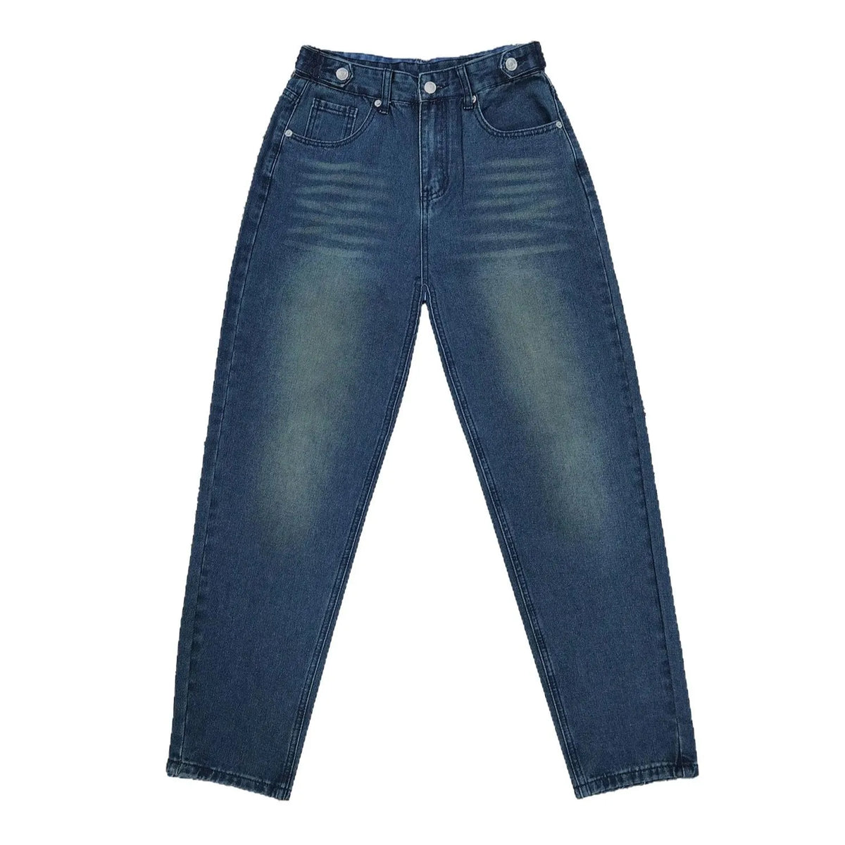 Washed-Blue Retro Flared Denim Jeans