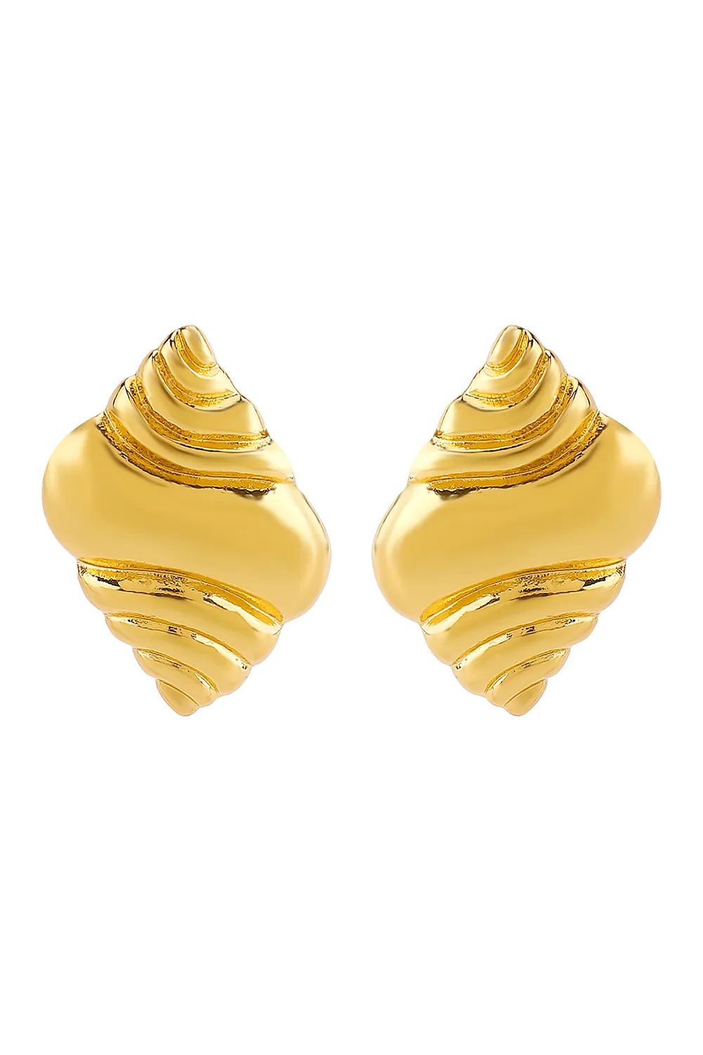 Alloy Conch Design Stud Earrings Rings Necklace Set