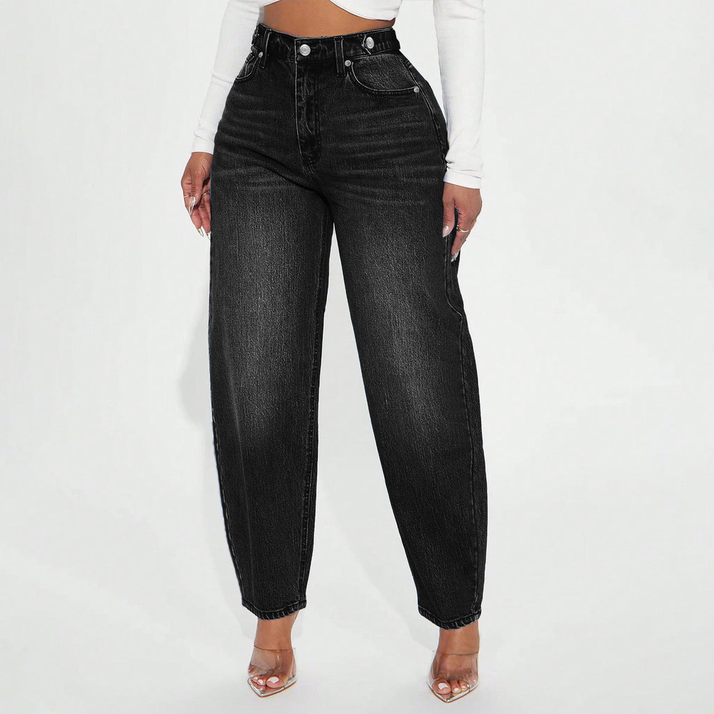 Washed-Blue Retro Flared Denim Jeans