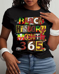 Black History Month 365 Collage Cotton Short Sleeve Tshirt