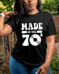 Retro Made In The 70's Print Cotton Short Sleeve Tshirt