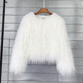 Fur Faux Fur Coat Korean Style Pure Color Tan Wool Women's Short
