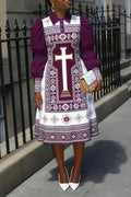 Elegant Christ Ankara Print Puff Sleeve Dress