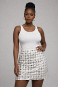 Sequin Grid Mini Skirt