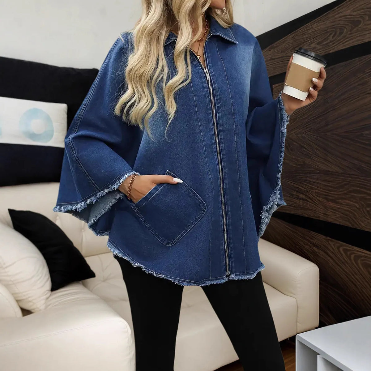 Fashion Loose Lapels Batwing-sleeved Jacket